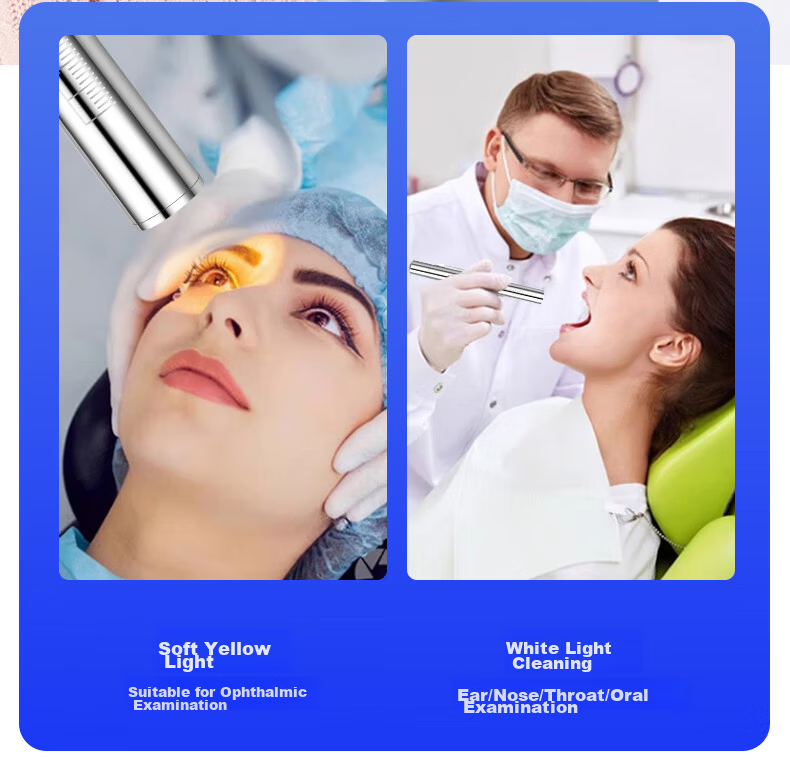 SHENYU Medical Nurse Flashlight Pupil Pen Doctor Special Oral ENT Nurse Examination Rechargeable Portable Yellow White Dual Light 4
