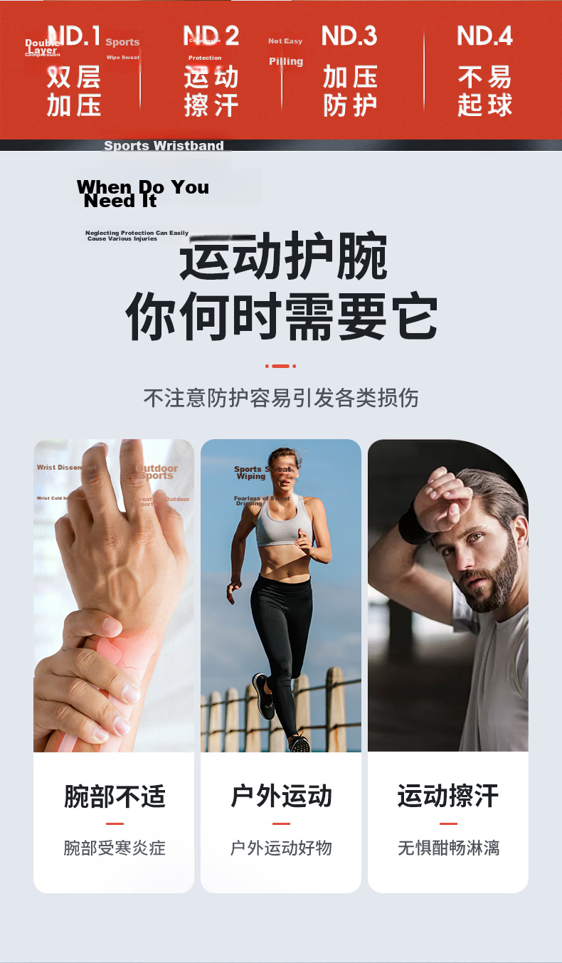Li-Ning Wrist Guard Sports Fitness Sweat-Absorbing Wristband for Badminton, Basketball, Volleyball, Tennis, Tendinitis And Wrist Strain Protectio 2