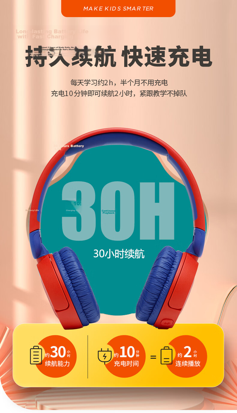JBL JR310BT Wireless Bluetooth Headphones for Kids, Educational Toy Learning Music English Online Classes Essential Student Accessory, High-Speed Rail Airplane Travel Gift, Deep Forest Gree 15