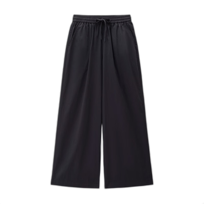 Giordano Women's Pants 2026 Summer New Pure Cotton Pleated Drawstring Elastic Waist Cropped Casual Pants 13426304