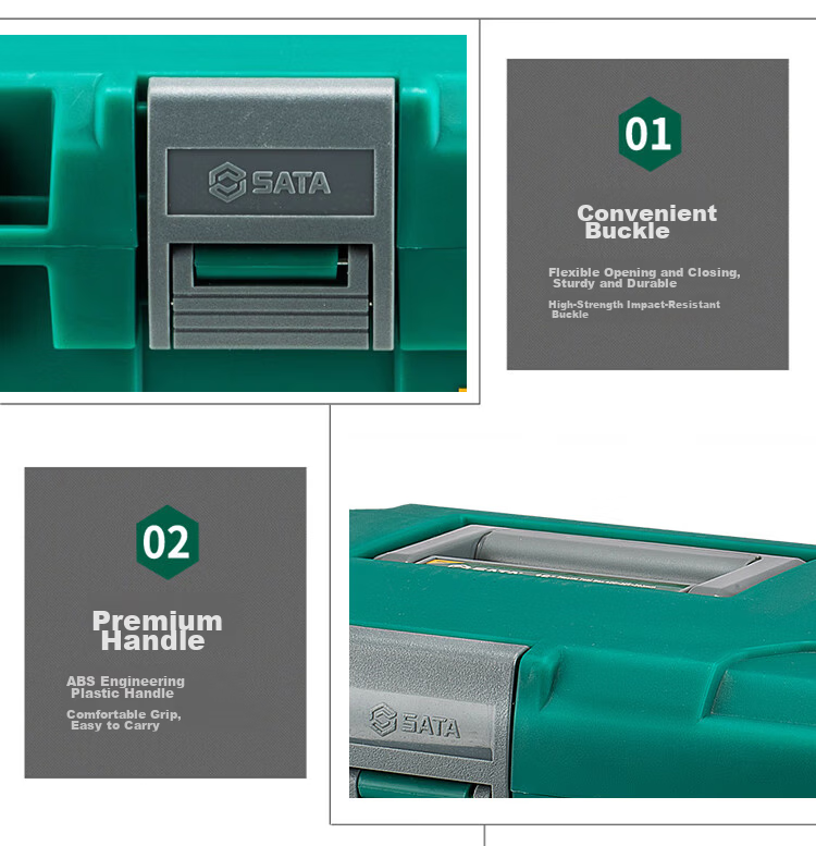 SATA Double-Layer Plastic Toolbox Household Storage Box 95164 21" Plastic Toolbox 8