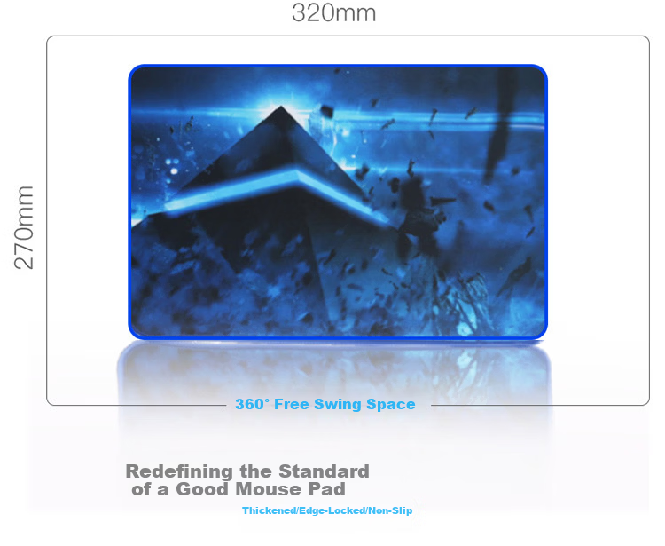Lingshe Mouse Pad, 320*240*3mm Medium Size, Thickened, for Gaming And Office Use, Computer Desk Mat, Precision Edge Locking, Washable, LS-07 Barrier Gree 2