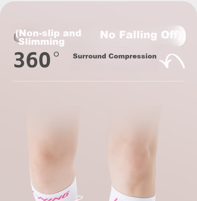 Li-Ning Sports Socks for Women, Compression Socks, Running Socks, Compression Thigh Socks, Yoga Fitness Marathon Professional Tennis Socks 4