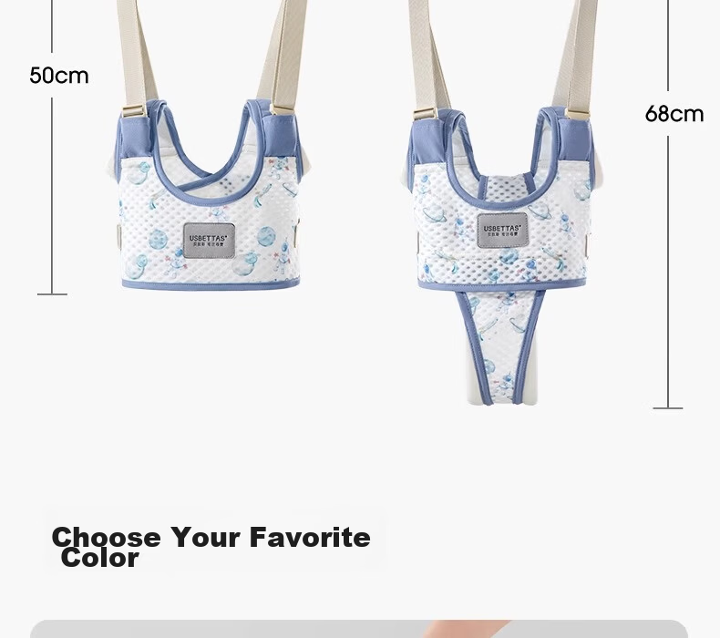 Beitais Baby Walking Harness Anti-Choke Breathable Toddler Walking Stand Fall Prevention Safety Strap Spruce Blue 21