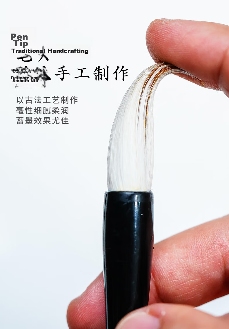 [Lowest Price Online] Rongbaozhai Calligraphy Brush Set Mixed Hair White Cloud Calligraphy Practice Brush for Large, Medium And Small Regular Script. Four Treasures of The Study Chinese Painting Copybook for Adult Beginners And Students. Jiajian White Cloud - Large 4