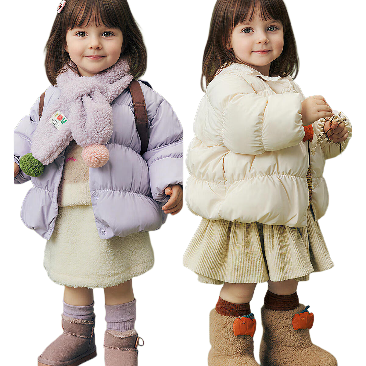 Minibala Girls Down Jacket Sweet Cute Style Baby Toddler Warm Coat 2025 Winter