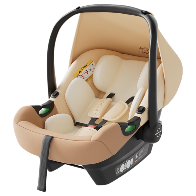 Elittile Infant Car Seat Carrier Newborn Baby 0-15 Months Portable Car Seat Golden Amber