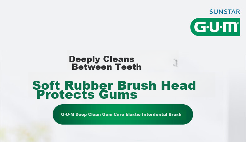 G·U·M Kangzhi Interdental Brush, Cleans Teeth And Protects Gums, Elastic Curved Interdental Brush, 30-Pack SS-M 1