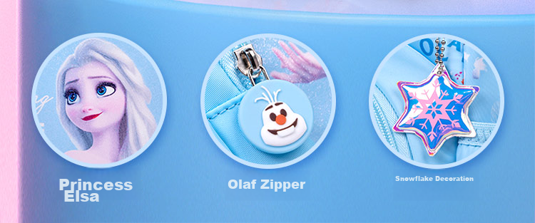Disney Children's Backpack for Kindergarten Ages 3-6, Junior And Senior Classes, Ultra-Light Cute Girl's Small Backpack, Elsa Princess Blue 5