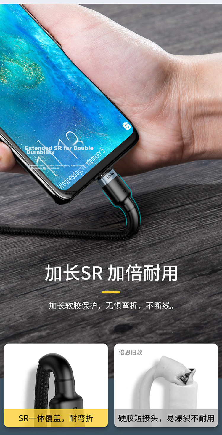 Baseus Type-C to C Apple Data Cable Dual-Head PD 100W Fast Charging Cable Car Charger Compatible with iPhone 17/16e/15Pro iPad MacBook 10
