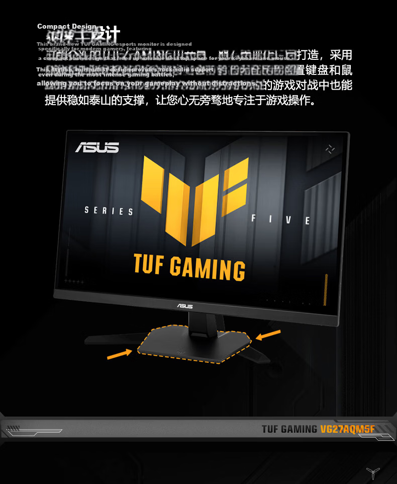 ASUS VG27AQM5F 27-inch 2K 320Hz Gaming Monitor Fast IPS FreeSync G-Sync 0.3ms HDR400 14