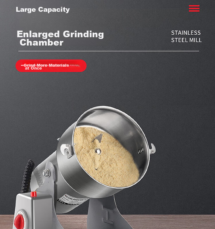 Baijie Stainless Steel Grinder Household Electric Powdering Machine Traditional Chinese Medicine Grinder BJ-800A 12