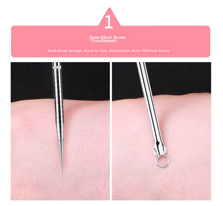 UPLUS Stainless Steel Bent Head Acne Needle, Blackhead Extractor Tweezers, Pimple Remover Tool, Beauty Tweezers for Blackheads And Acne 4