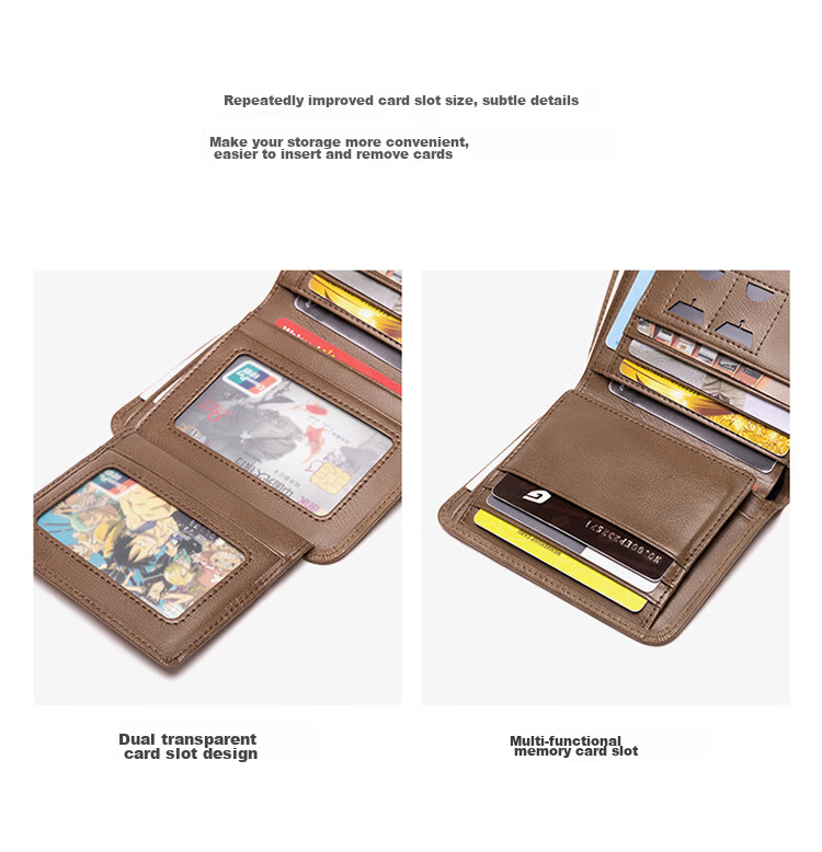 POLO Men's Top Layer Leather Wallet Multi-card Holder Card Holder Multi-function ID Card Holder Gift Box Birthday Gift for Boyfriend 9