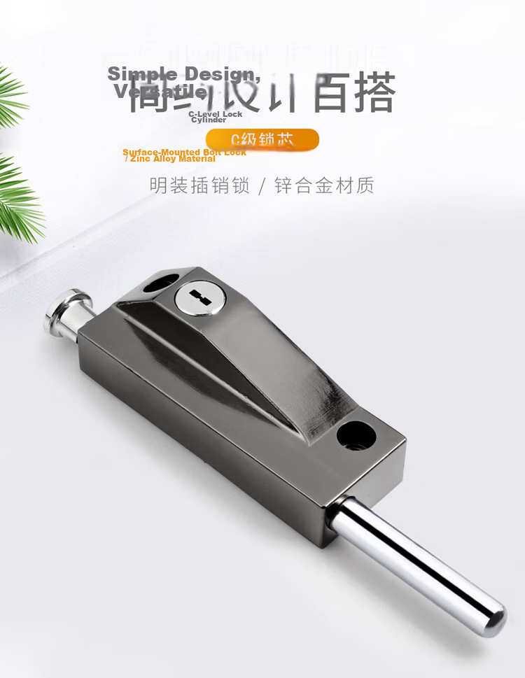 Auburn Floor Bolt Lock Rotating Door Bolt Lock Glass Door Lock Aluminum Alloy Door Bolt Lock 226 Black 1