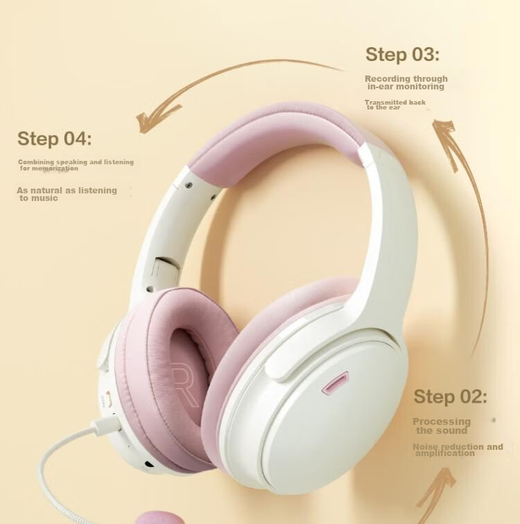 Deli Children's Recitation And Memorization Headphones for Reading And Memorizing, Bluetooth Headphones for Learning And Memory, Birthday Gift Box Set, Blue 5