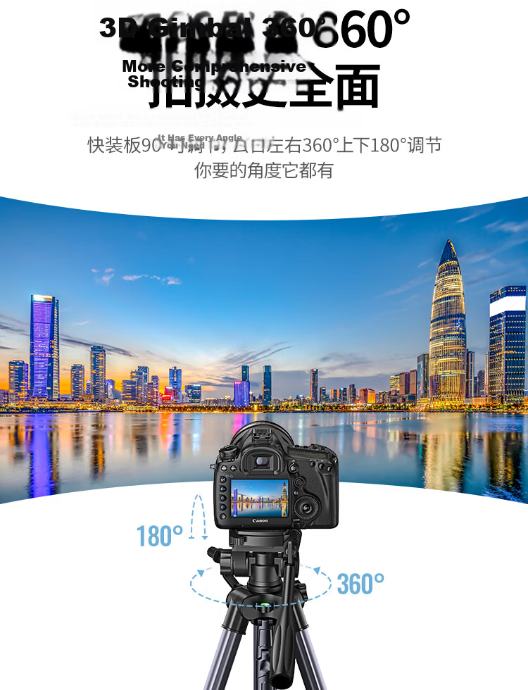 UGREEN Tripod Camera DSLR Mirrorless Professional Photography Tripod Live Streaming Video Photography Anti-Shake Ball Damping Gimbal Central Axis Inverted Aviation Aluminum Alloy 19