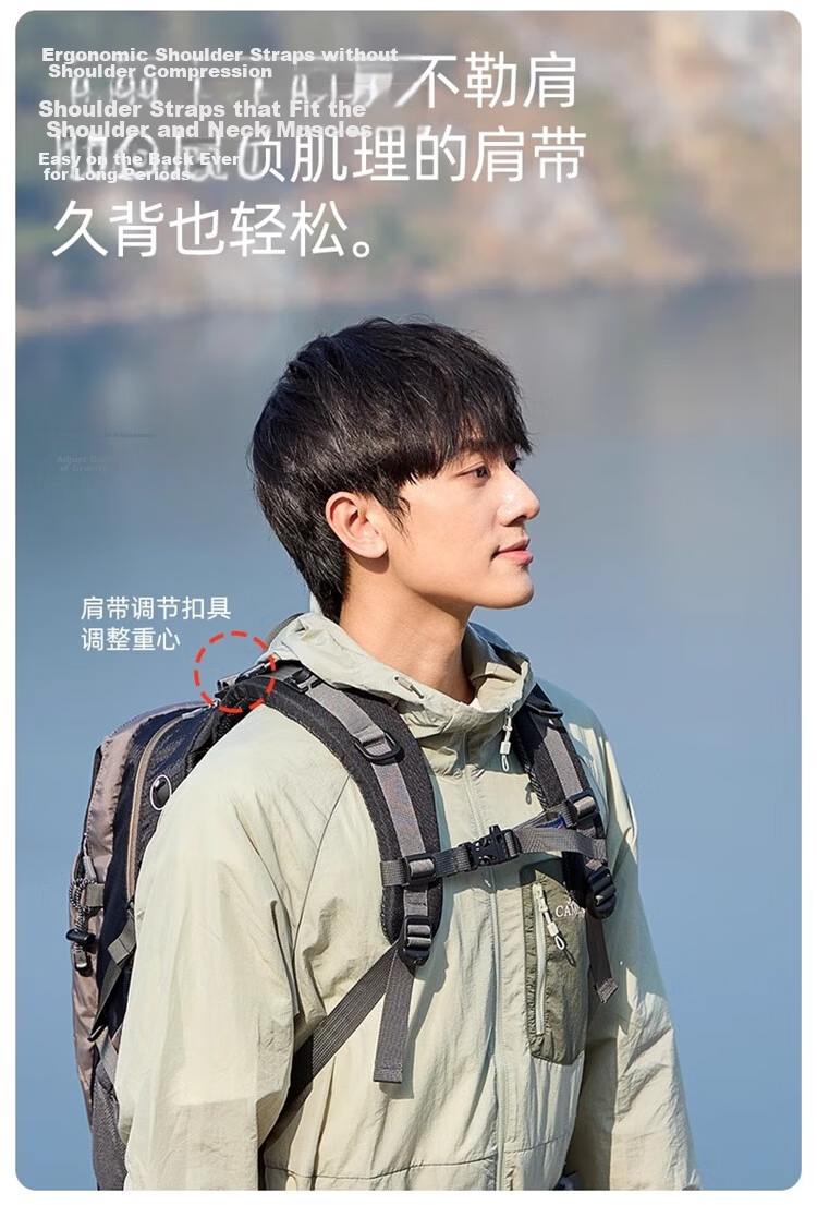 CAMEL Outdoor Hiking Backpack, Travel Lightweight Large Capacity Backpack, Cycling Running Bag for Men And Women, 1F01018B Light Khaki 14