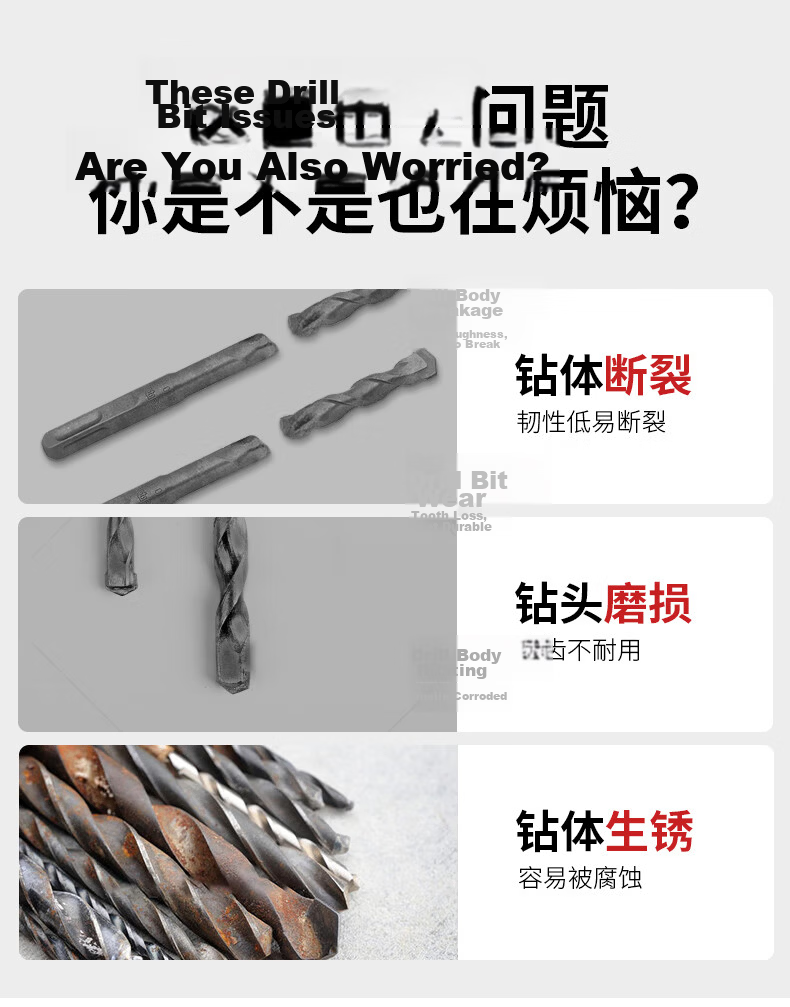 People Electric Hammer Drill Bit Square Shank Four-Groove Wall Penetration Cement Concrete Wall Opening Construction Impact Drill Bit 16*350 3