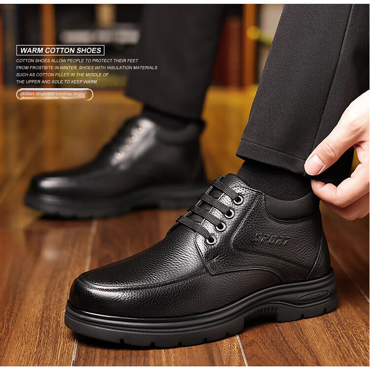 EGCHI Business Casual Shoes for Men, Leather Slip-On Shoes, Top-Grain Cowhide, Middle-Aged Footwear, 36274 Hollow-Out Style, Size 40 25