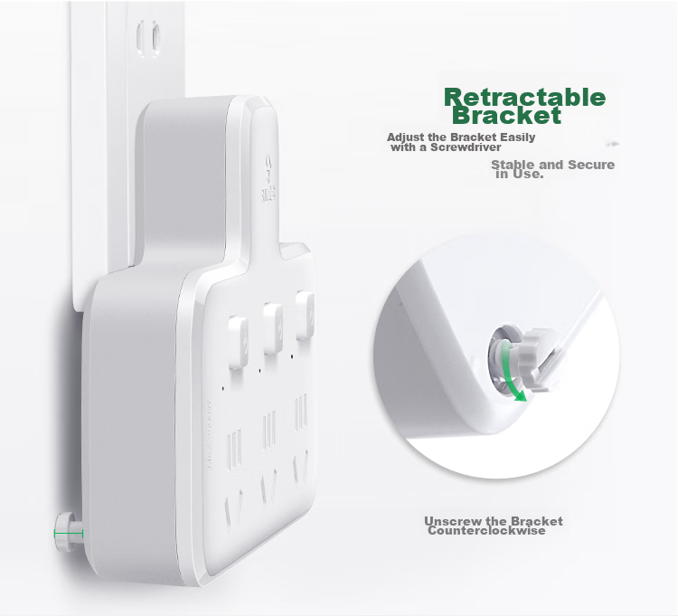 BULL Power Strip Extension Socket 1-to-3 Multi Outlet Adapter Converter Power Board for Bedroom and Kitchen, Three-Way Control Socket GN-96033 2