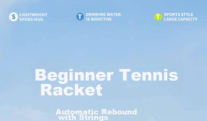 361° Tennis Racket Unisex Beginner Professional Single Racket with Strings Self-Practice Rebound Training Set 1