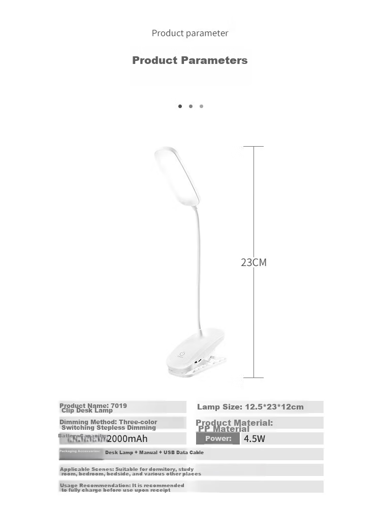 Heartfelt Clip-on Charging Desk Lamp Eye Protection Reading Bedside Lamp for Students Dormitory Study Bedroom Small Table Lamp 13