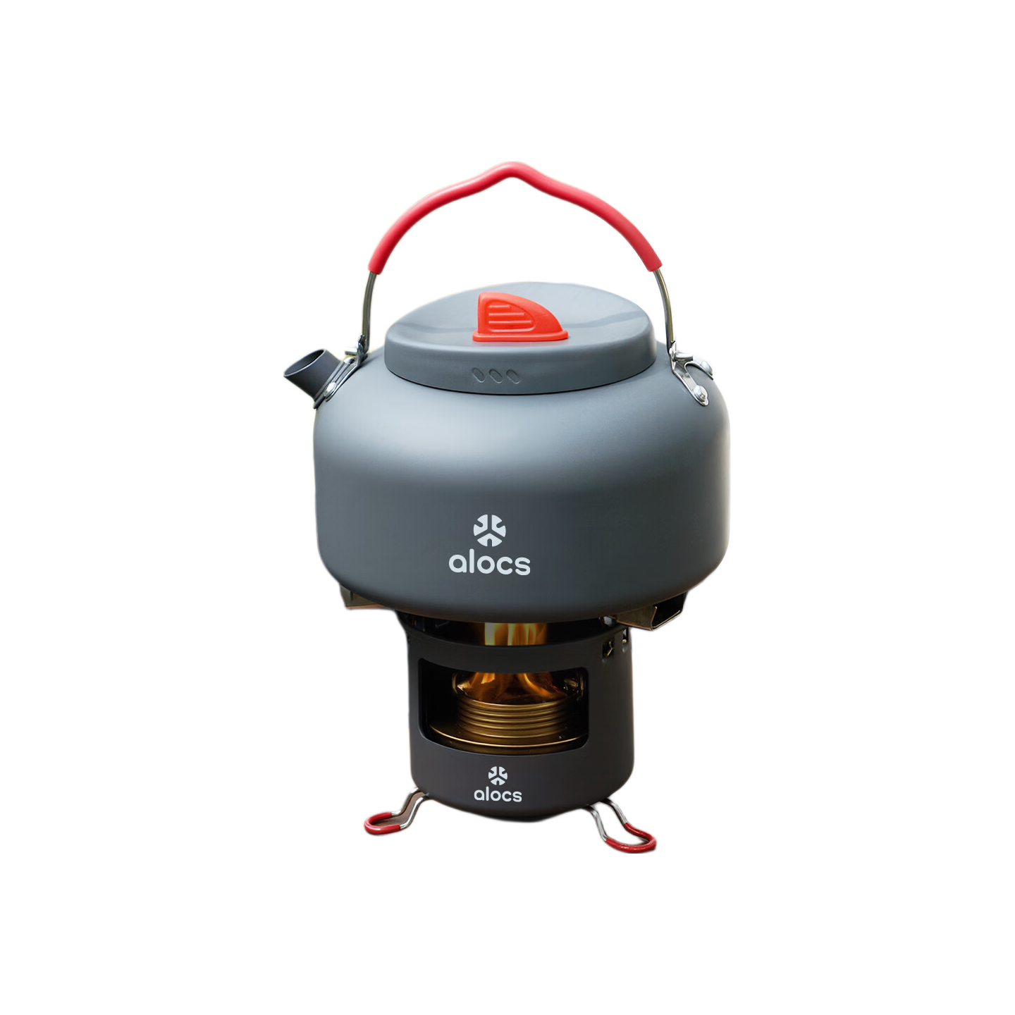 ALOCS Outdoor Camping Stove Set, Portable Alcohol Stove for Boiling Water, Cooking, Brewing Tea And Drinking Tea