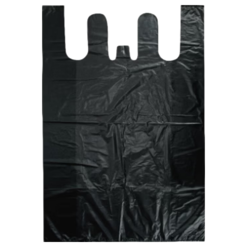 LAUTEE Large Black Vest Garbage Bags Sanitation Property Handheld Plastic Bags YM079 Thickened 75*110cm 50pcs/pack