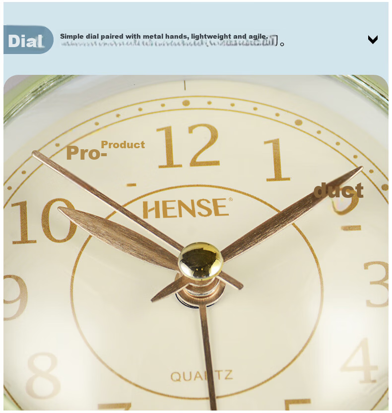 Hense Kids Creative Fashion Alarm Clock Desktop Student Wake-Up Bedroom Bedside Table Clock Small Desk Clock HA08 Green Back to School Season 15