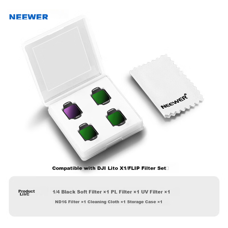 NEEWER DJI Lito X1/Flip Filter Kit Foldable Pocket Drone Professional Aerial Photography Lens UV Protection ND Neutral Density CPL Polarizer Filters