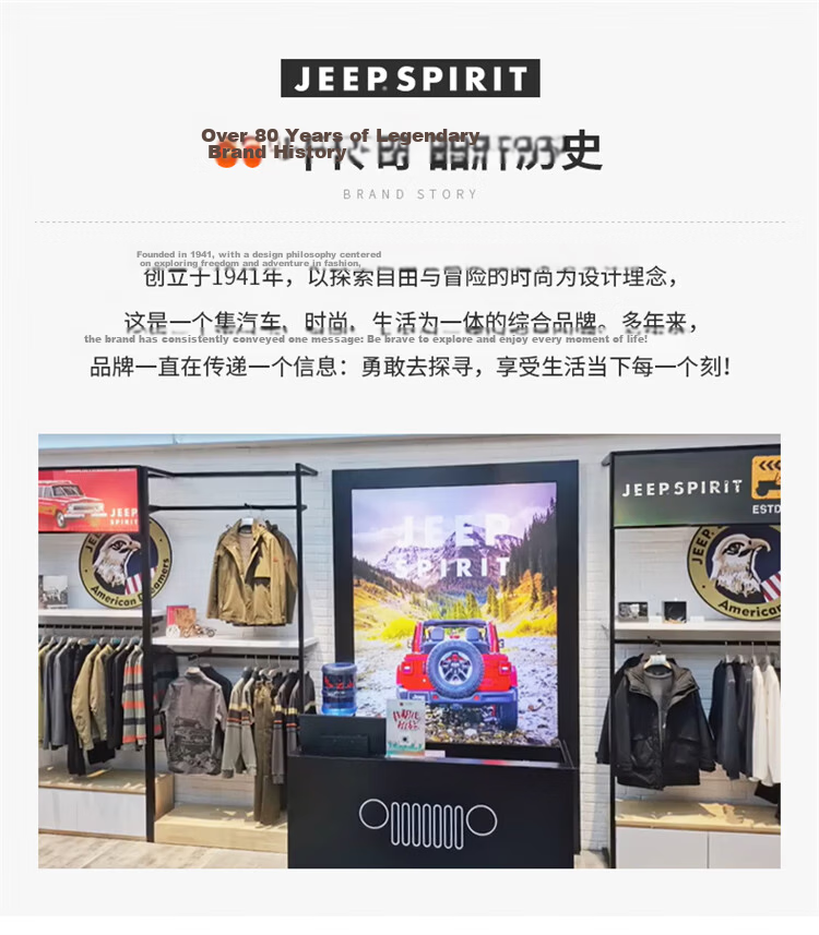 JEEP SPIRIT Men's Sweatshirt, Round Neck, Autumn And Winter Jacket, Men's Long-Sleeve T-Shirt, Loose Casual Trendy Clothing 22