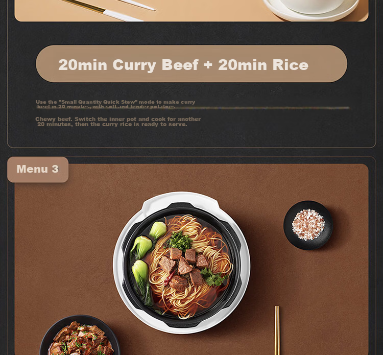 Mijia Xiaomi Electric Pressure Cooker, High-Pressure Cooker, Rice Cooker for Home Use, Serves 4-5 People, Multifunctional Electric Stew Pot, Cooks Rice And Porridge, Non-Stick Pot with Double Inner Containers, Large Capacity 5L 14