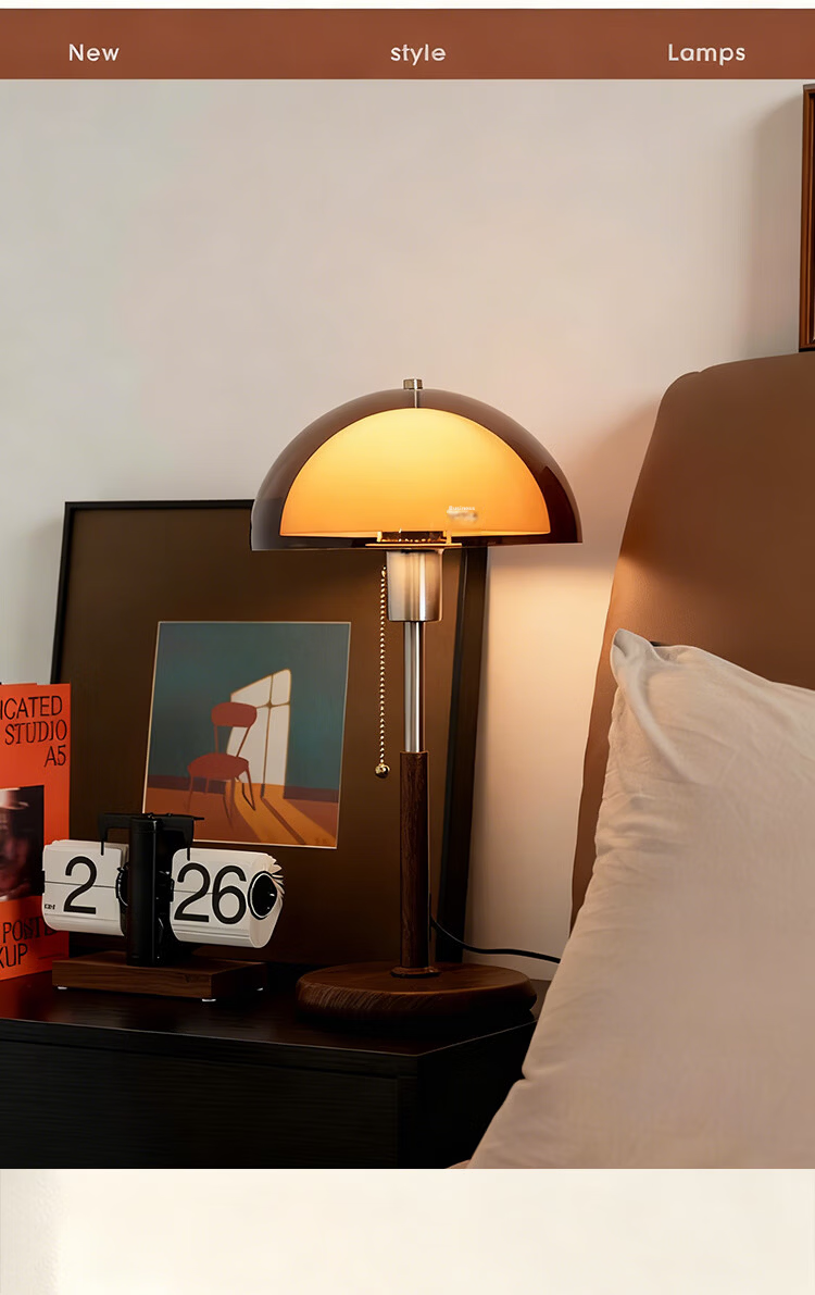 ZIDENG Vintage Style Table Lamp Bedroom Bedside Lamp Study Desk Ambient Light French Retro Counter Lamp 1