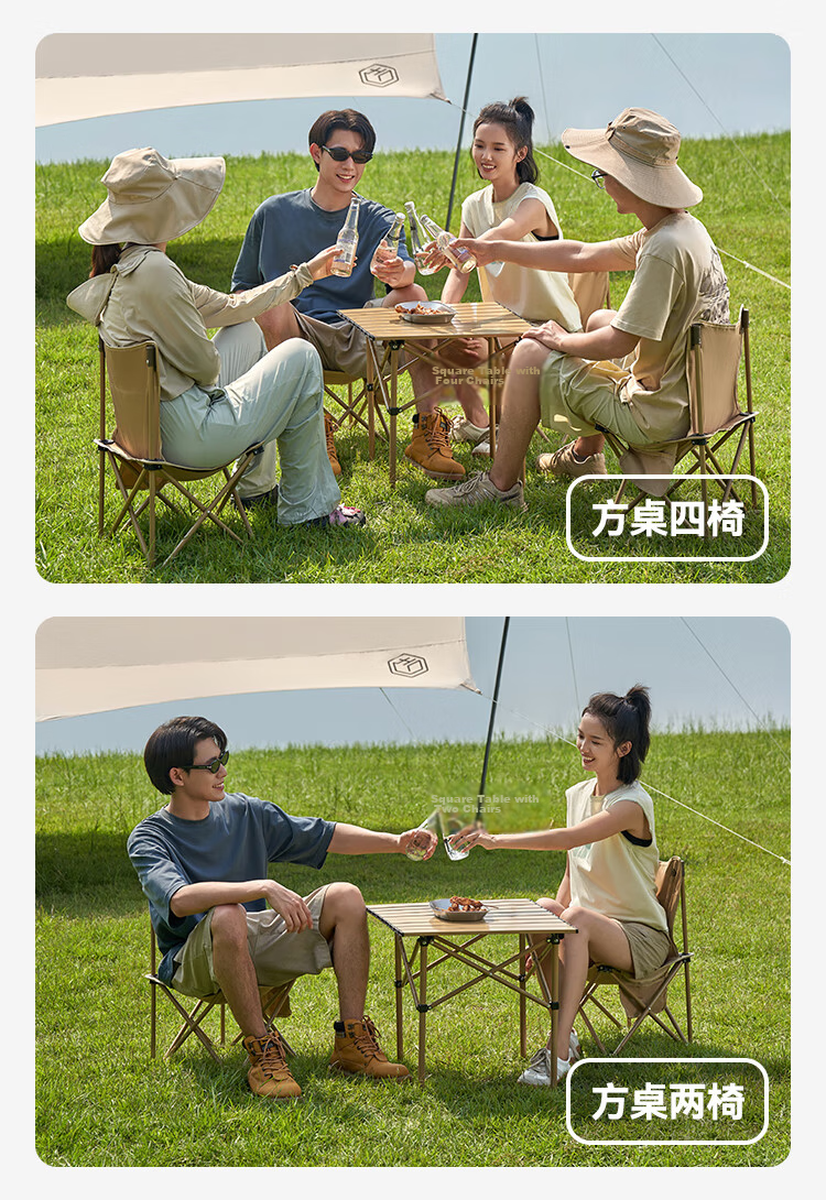 JD Original Outdoor Folding Table And Chair Set, One Table with Four Chairs, Camping Table And Chairs, Foldable Table, Foldable Chairs, Complete Picnic Equipment Set 16