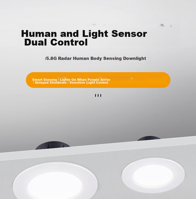 Foshan Lighting (FSL) LED Radar Motion Sensor Recessed Microwave Sensor Downlight 5.8G 5.5W Warm White (4000K) 1