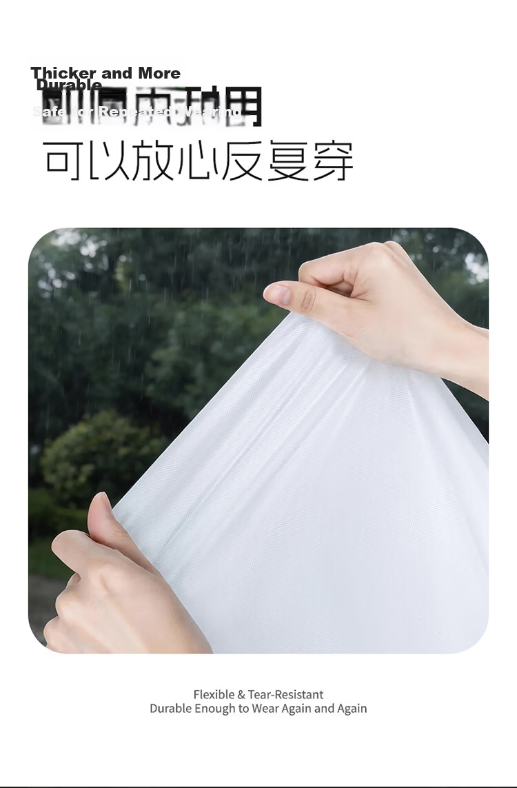 BANANA TRIP Disposable Thickened Adult Raincoat Anti-Rainstorm Outdoor Hiking Mountaineering Full-Body Rain Poncho Gray 1 Pack 6