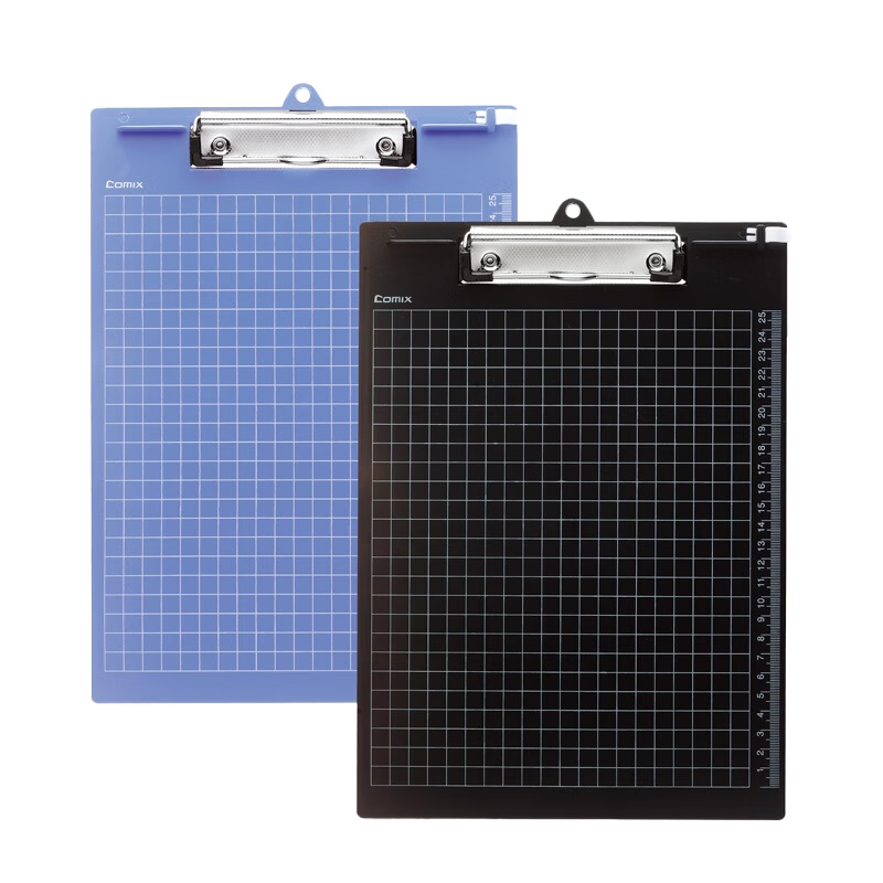 COMIX Folder A4 with Scale Pad, Multifunctional Writing Board Clip, Office And Study File Holder, Meeting Document Folder, Metal Clamp, Thickened Durable Clipboard, Blue EA8000