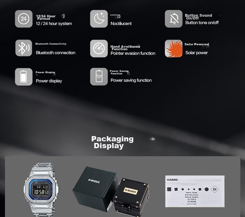 Casio Men's G-SHOCK Classic Small Square Small Silver Block Digital Watch, Japanese/Korean Style Gift Box Edition GMW-B5000D 18
