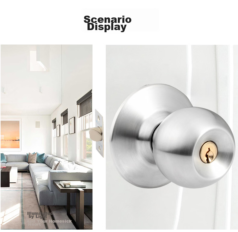 BLOSSOM Stainless Steel Spherical Lock Universal Indoor and Outdoor Wooden Door Lock Model 587 7