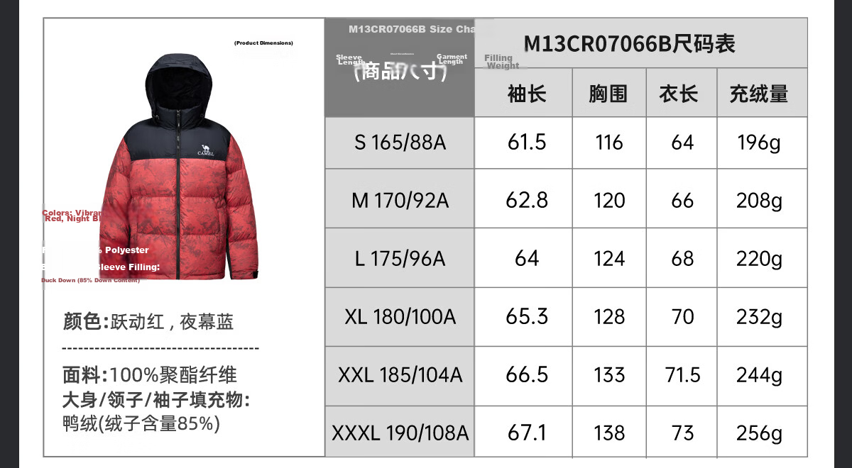 CAMEL Flame Mountain down Jacket 2.0 Wang Junkai Edition [Wang Zhe Kai Armor] Men's Thickened Warm Coat for Winter 3