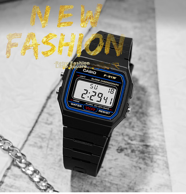 CASIO F-91WB-2A1 Retro Unisex Digital Watch Vintage Small Square Student Watch 1