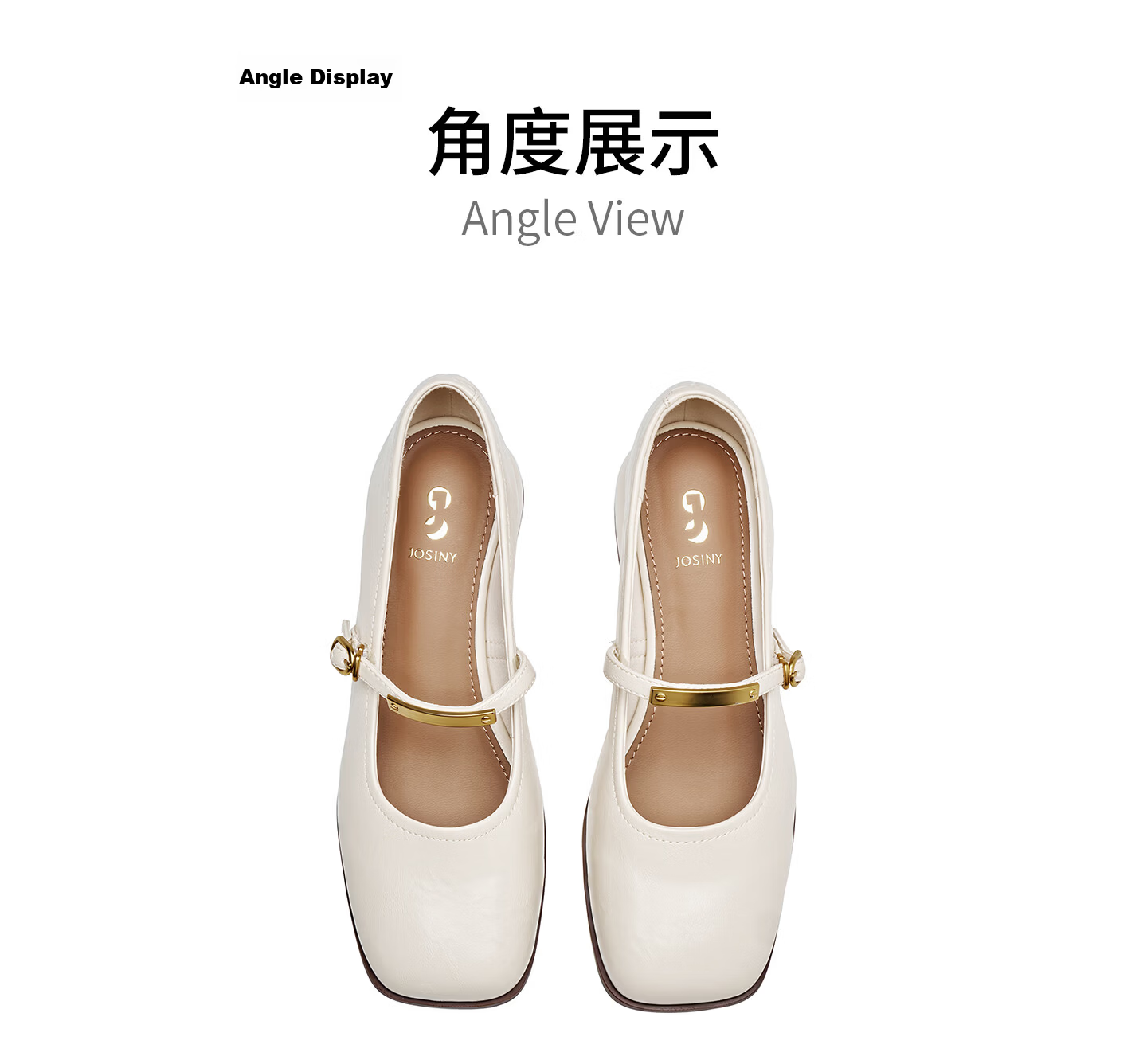 Josiny Mary Jane Flats for Women, Spring And Summer 2025 New Style, Flat Leather Shoes for Commuting, Shallow Mouth Flats, Wine Red, Size 38 20
