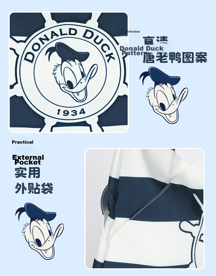 Disney Women's Bag Commuter Bag Donald Duck Large Capacity Canvas Shoulder Bag Birthday Gift for Women 12