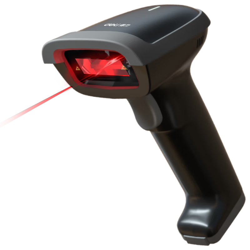 Deli Wireless Barcode Scanner 14881S Black for Pharmaceutical Traceability Logistics Express Inventory Warehouse One-Dimensional Code Scanning
