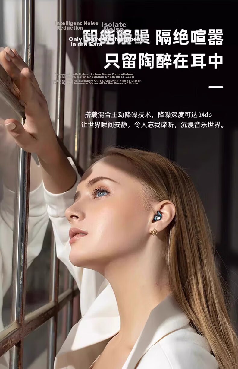 Chuang Sleep Headphones, Bluetooth Wireless, Aid Sleep, Side Sleeping, Ear-Friendly, Semi-In, Ultra-Thin, Ear-Adhering, Mini Invisible, Soundproof, Noise-Cancelling, Anti-Snoring, ASMR, High-Quality Sound, Extra-Long Battery Life 18