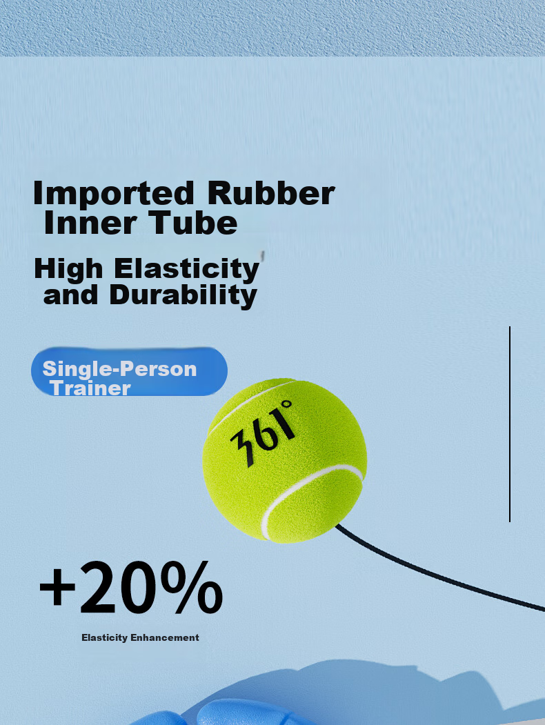 361° Tennis Racket Unisex Beginner Professional Single Racket with Strings Self-Practice Rebound Training Set 11