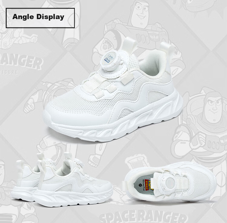 Disney Kids Running Shoes Boys and Girls Outdoor Spring Autumn Breathable Sports Sneakers 312 Mesh White Size 35 33