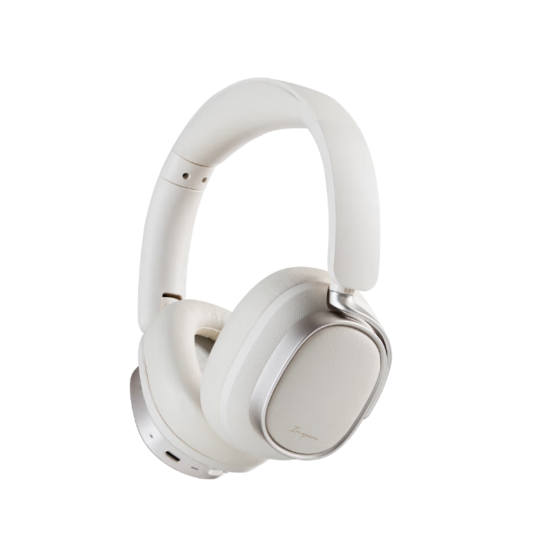 EDIFIER Evo Space Over-Ear Active Noise Cancelling Bluetooth Headphones Spatial Sound Dual Gold Certification 93-Hour Battery Life -45dB Noise Cancellation Mother-of-Pearl White