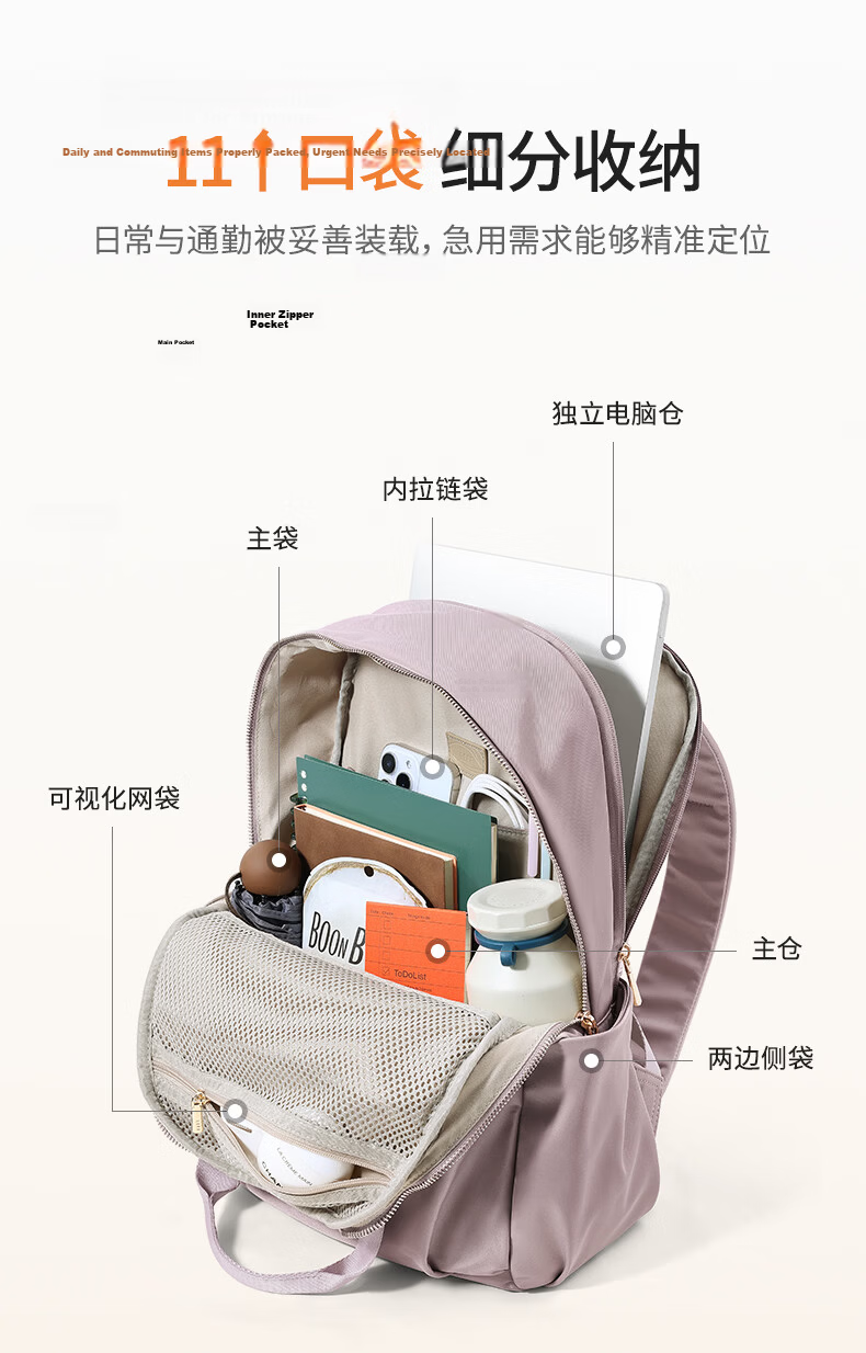 Laif Women's Fashion Large Capacity Backpack 15-inch Laptop Bag Lightweight Travel Bag Birthday Gift 5